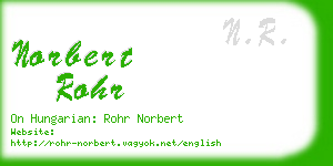 norbert rohr business card